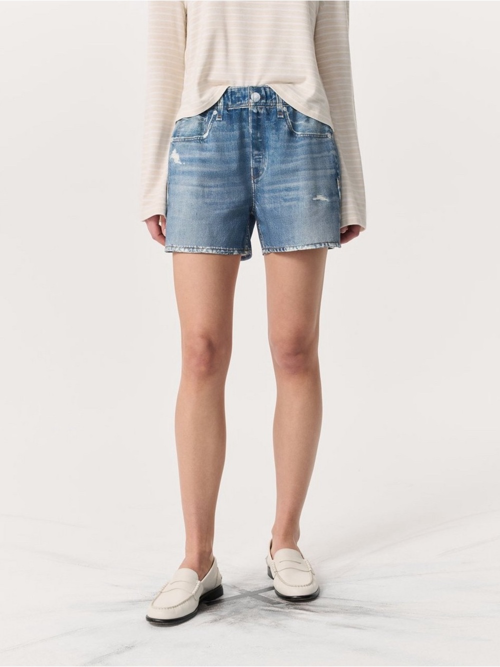 rag & bone Women's Miramar Terry Walking Shorts | Brooke wash | Size Small - Picture 2 of 15
